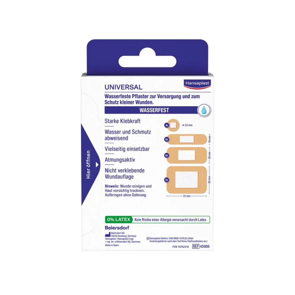 Universal Wundpflaster | Wasserabweisend | Starke Klebkraft | Nicht verklebende Wundauflage | Atmungsaktive Universal Pflaster | 20 Stück - Jetzt 20% mit dem Code hp20 sparen|Hansaplast Sale