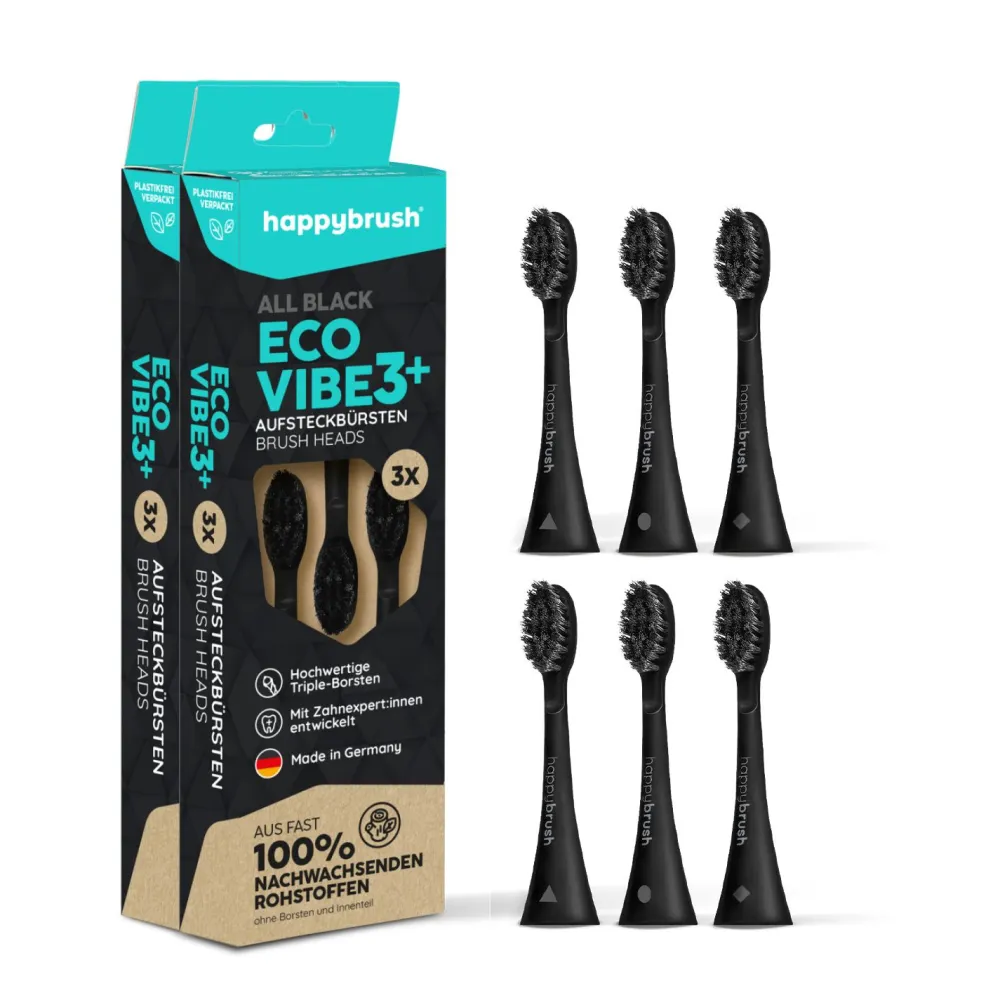 Aufsteckbürsten ECO VIBE 3 AllBlack|happybrush Discount
