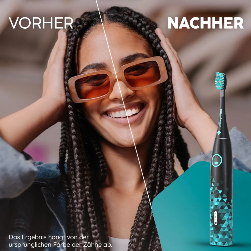Schallzahnbürste Eco VIBE 3 Black-Mint | Set>happybrush New