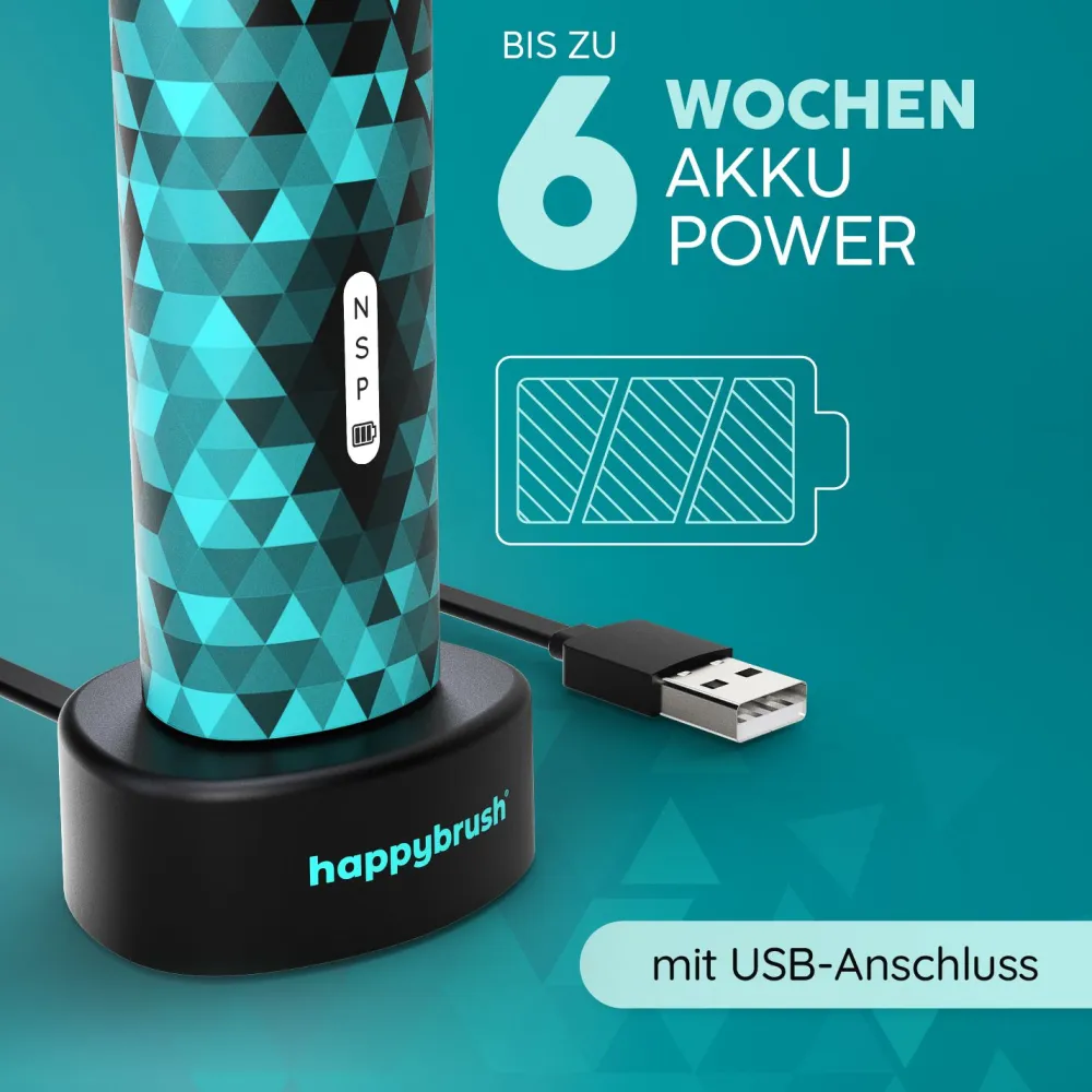 Schallzahnbürste Eco VIBE 3 Black-Mint | Set>happybrush New