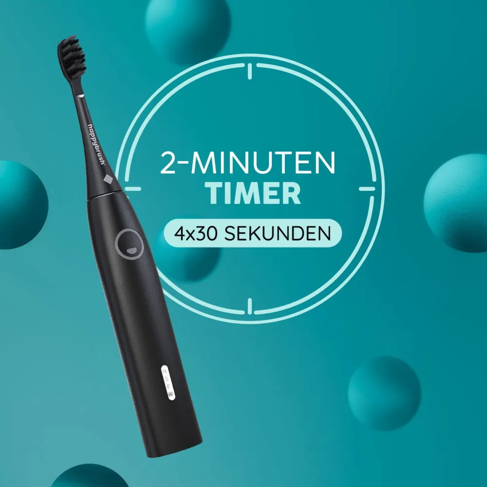 Schallzahnbürste ECO VIBE 3 AllBlack | Set>happybrush Best