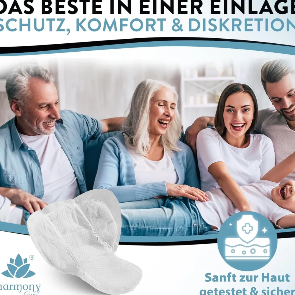Harmony Care® Inkontinenzeinlagen für Männer - diskrete Einlagen bei Blasenschwäche für Herren| Discount