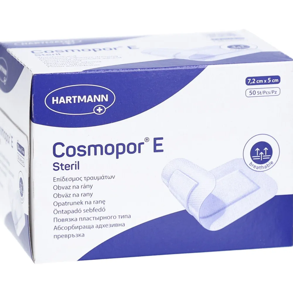 Hartmann ® E Wundpflaster steril 50 Stück 7,2 x 5 cm>Cosmopor