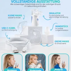 ® Inhalationsgerät – Tragbarer, Reisetauglicher Inhalator für Erwachsene & Kinder|Health Press New