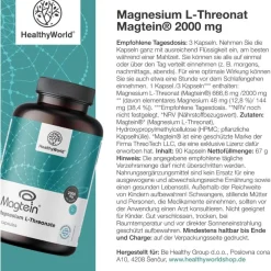 HealthyWorld Magnesium L-Threonat Magtein® 2000 mg|