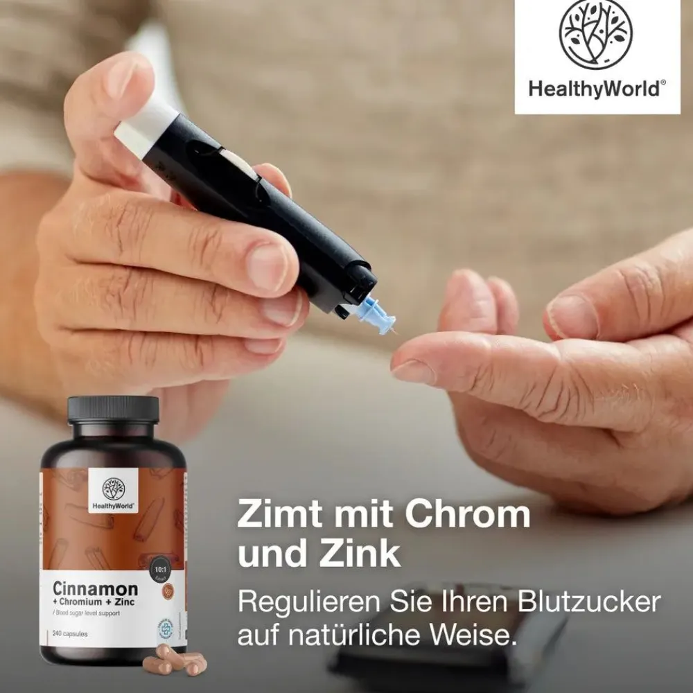 HealthyWorld Zimt mit Chrom und Zink> Hot