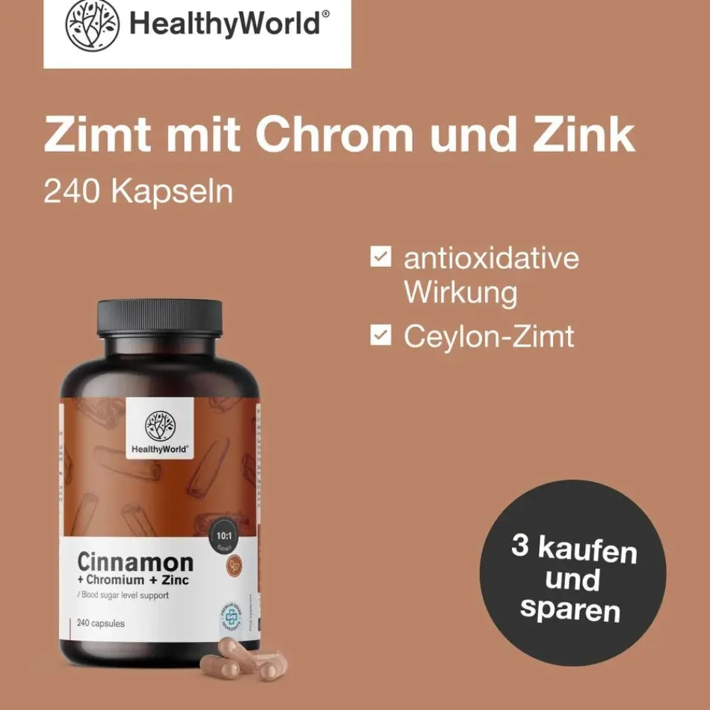 HealthyWorld Zimt mit Chrom und Zink> Hot