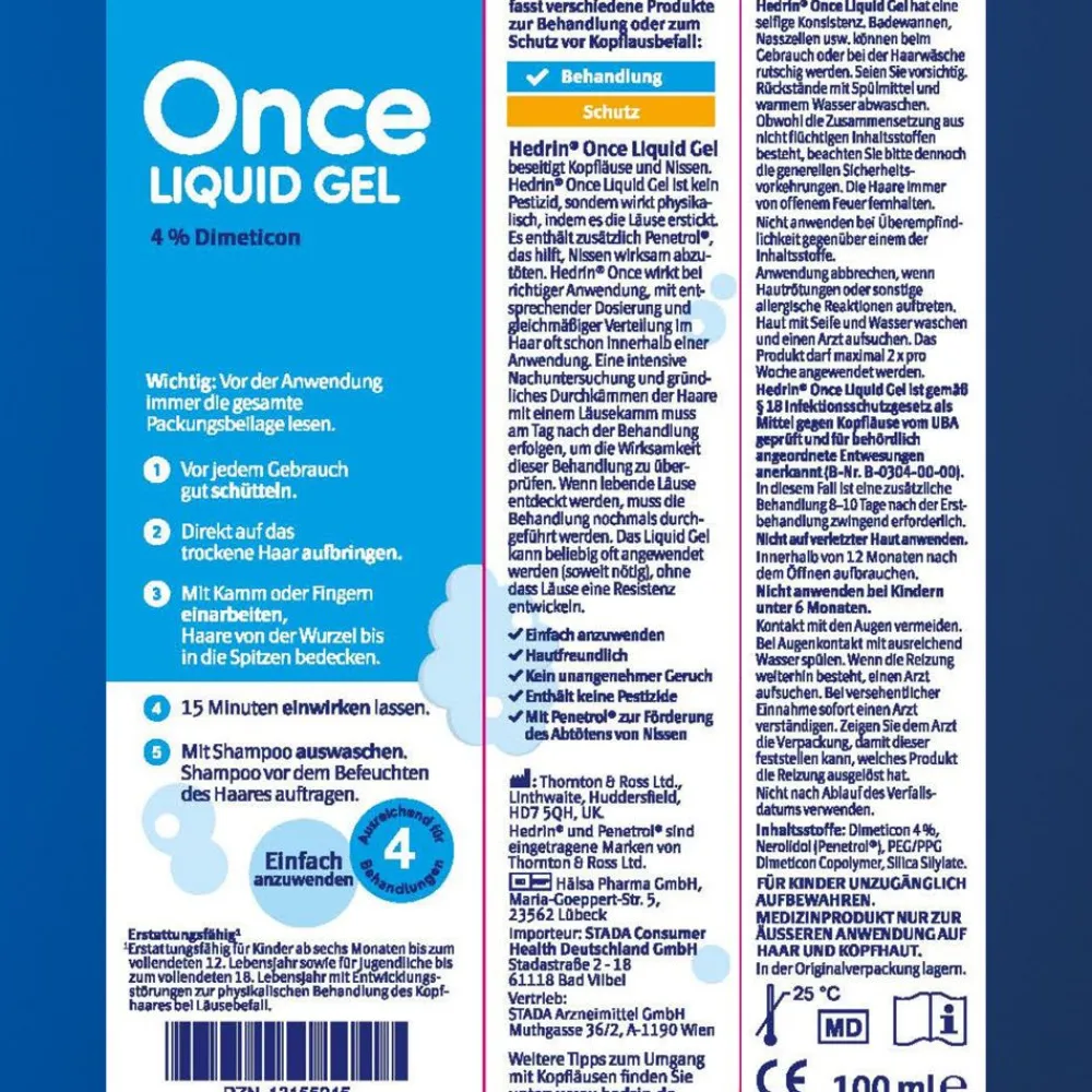 ® Once Liquid Gel - Schnelle Hilfe bei akutem Läusebefall|Hedrin Online