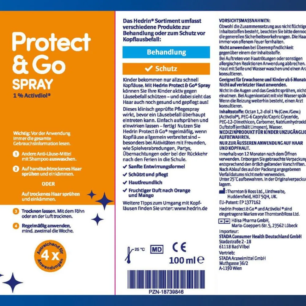 HEDRIN® Protect & Go Spray – Die wirksame Prävention gegen Kopflausbefall>