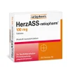 HerzASS-® 100 mg: mit gerinnungshemmender Acetylsalicylsäure – schützt die Blutplättchen vor dem Verklumpen und beugt Herzinfarkten sowie Schlaganfällen vor, 100 Tabletten>ratiopharm Discount