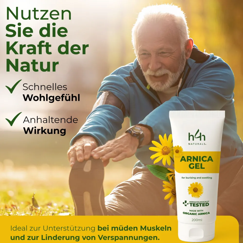H4H Naturals® Arnika Salbe & Pferdesalbe Gel Linderung bei Knie, Gelenk, Nacken & Muskel> Clearance