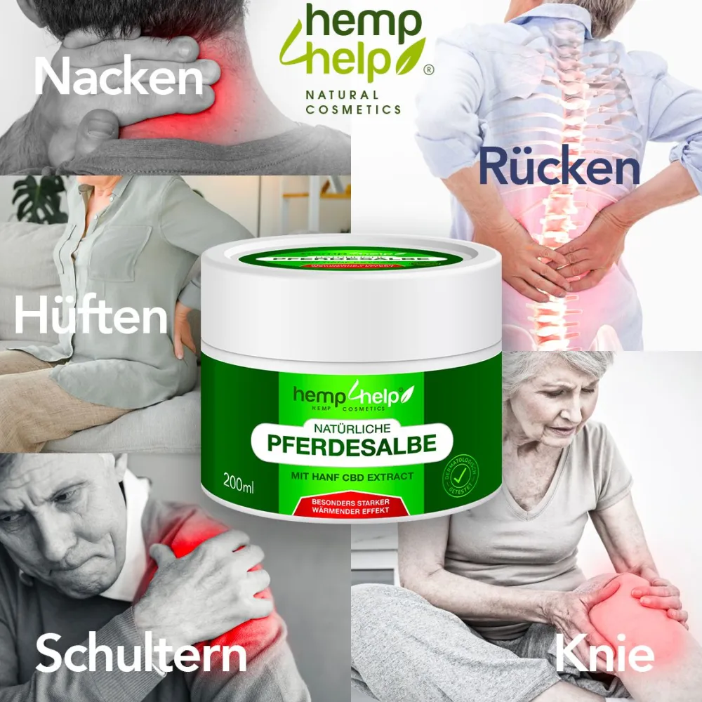H4H Naturals® Pferdesalbe Extra Stark mit Bio CBD Linderung bei Knie, Gelenk, Nacken & Muskel> Discount