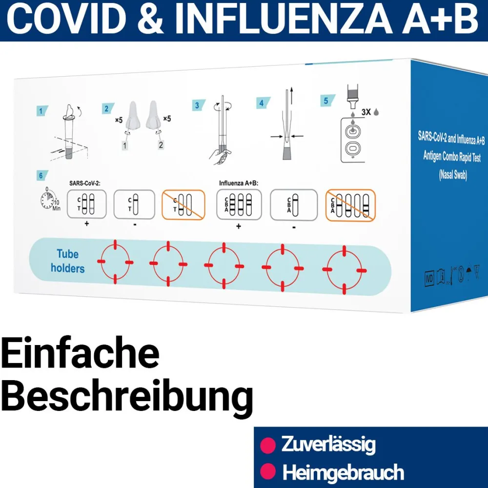 HIXO Covid-19 Corona & Influenza A+B Test 3in1| Best