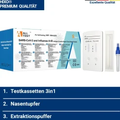 HIXO Covid-19 Corona & Influenza A+B Test 3in1| Best