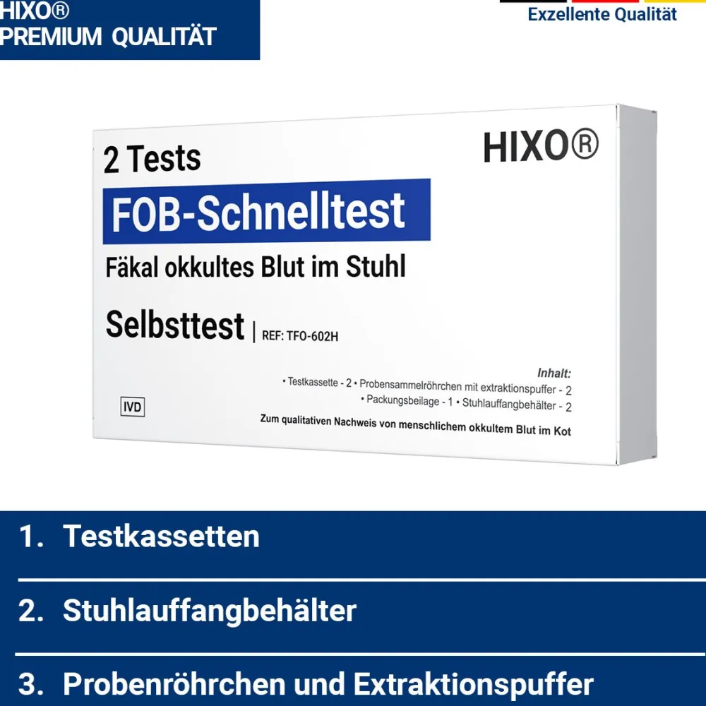 HIXO FOB Schnelltest - Darmkrebstest Früherkennung>