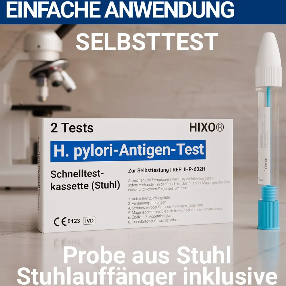 HIXO H. Pylori (Helicobacter Pylori) Schnelltest Stuhl| Hot