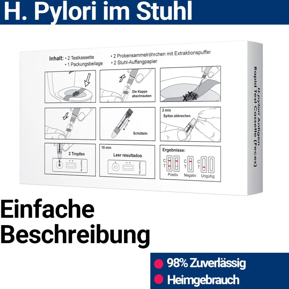 HIXO H. Pylori (Helicobacter Pylori) Schnelltest Stuhl| Hot