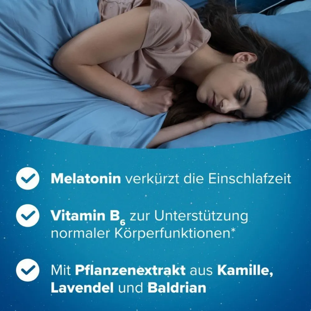 Hoggar® Melatonin Gummies: Angenehm schneller einschlafen. Weichgummis mit Blaubeergeschmack.1 mg Melatonin, Vitamin B6, Baldrian-, Lavendel- und Kamillenextrakt.| Online