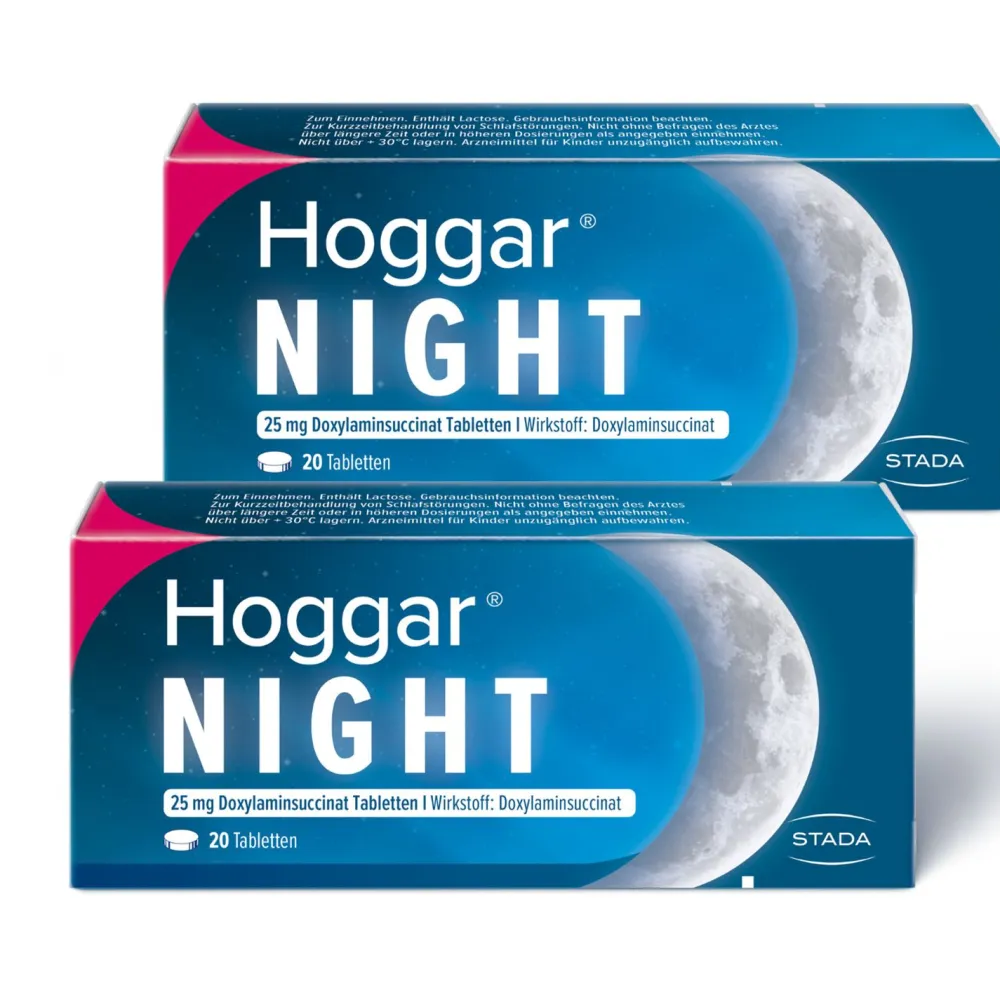 Hoggar® Night Tabletten: Nicht nur einschlafen, sondern durchschlafen. 25 mg Doxylaminsuccinat Schlaftabletten für die Kurzzeitbehandlung von akuten Schlafstörungen|Hoggar Night Discount