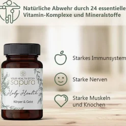Holy Health Magnesium & Vitamin Komplex mit MSM + L-Lysin * | 60 Kapseln|sapura
