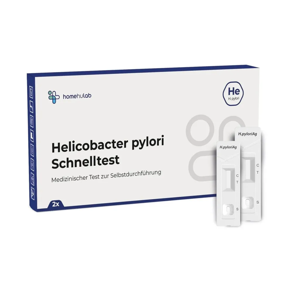 Homehulab 2x Helicobacter Pylori Schnelltest bei Gastritis und Sodbrennen - Ergebnis in Minuten> Clearance