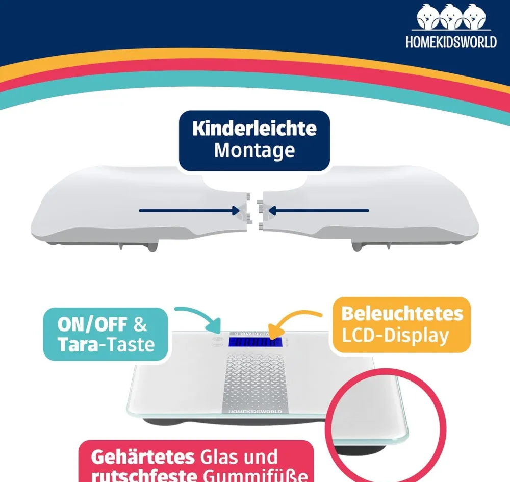 HomeKidsWorld Kombi-Waage Baby & Erwachsene – digital & präzise|