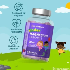 Horbaach Magnesium 90mg Gummibärchen für Kinder| Clearance