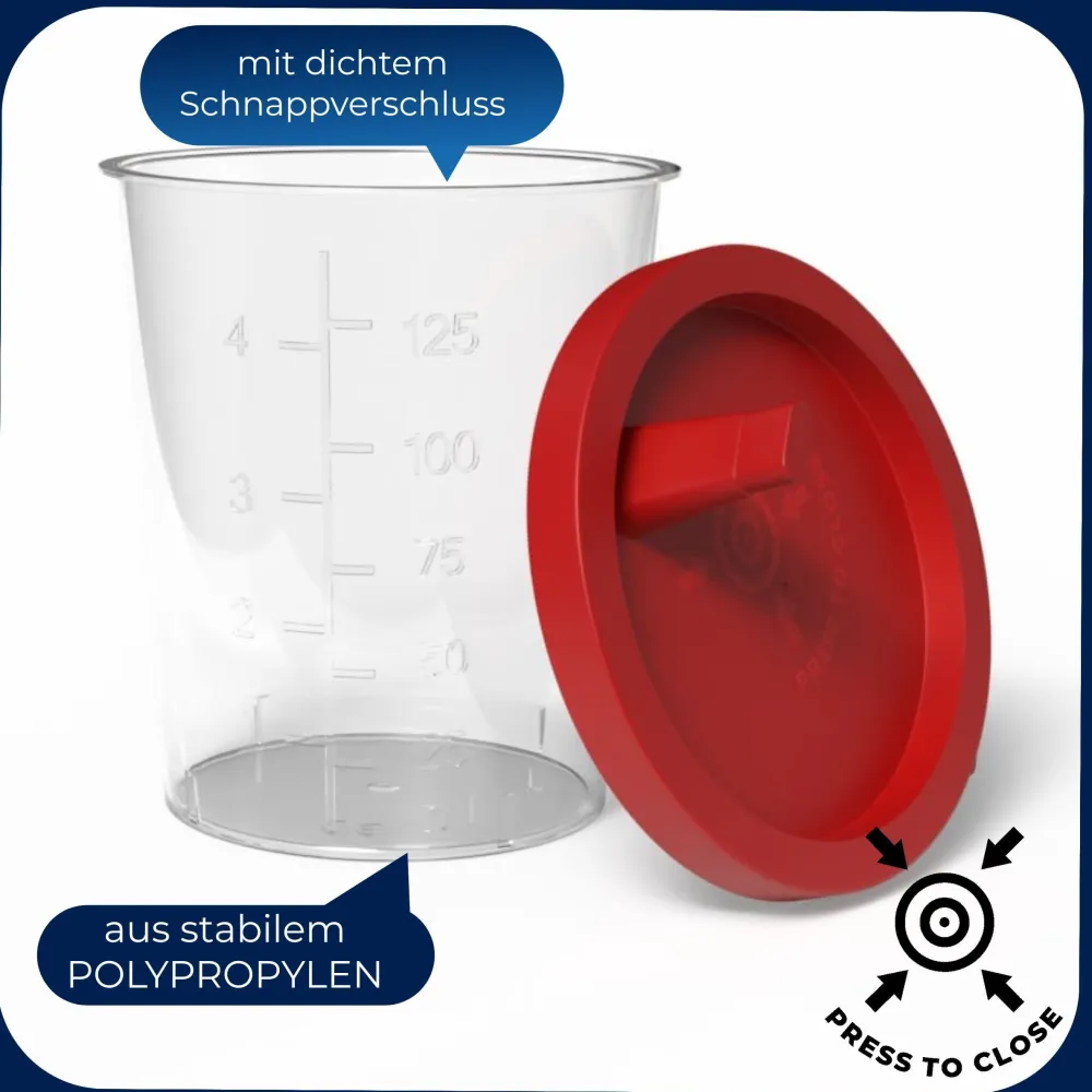 Horn Medical 10 Urinproben-Becher mit Schnappdeckel| Outlet