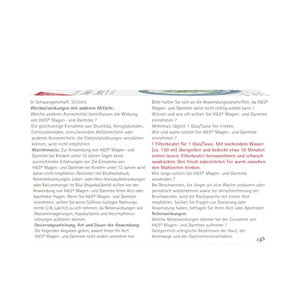 H&S® Arzneitee Nr. 51 Magen- und Darmtee>H&S Arzneitee Hot