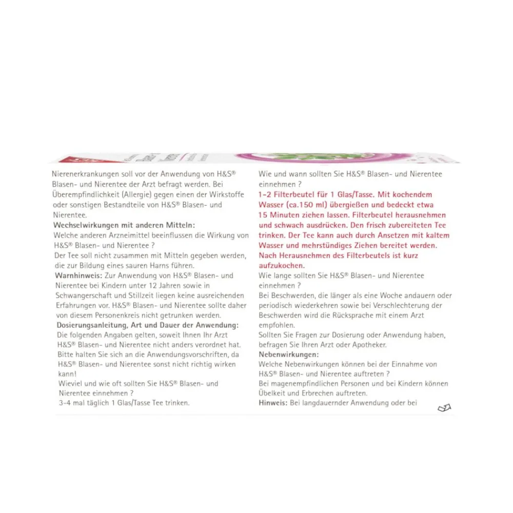 H&S Blasen- und Nierentee Nr. 2>H&S Arzneitee Clearance