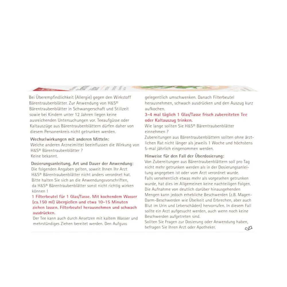 H&S Bärentraubenblätter Nr. 12>H&S Arzneitee Discount