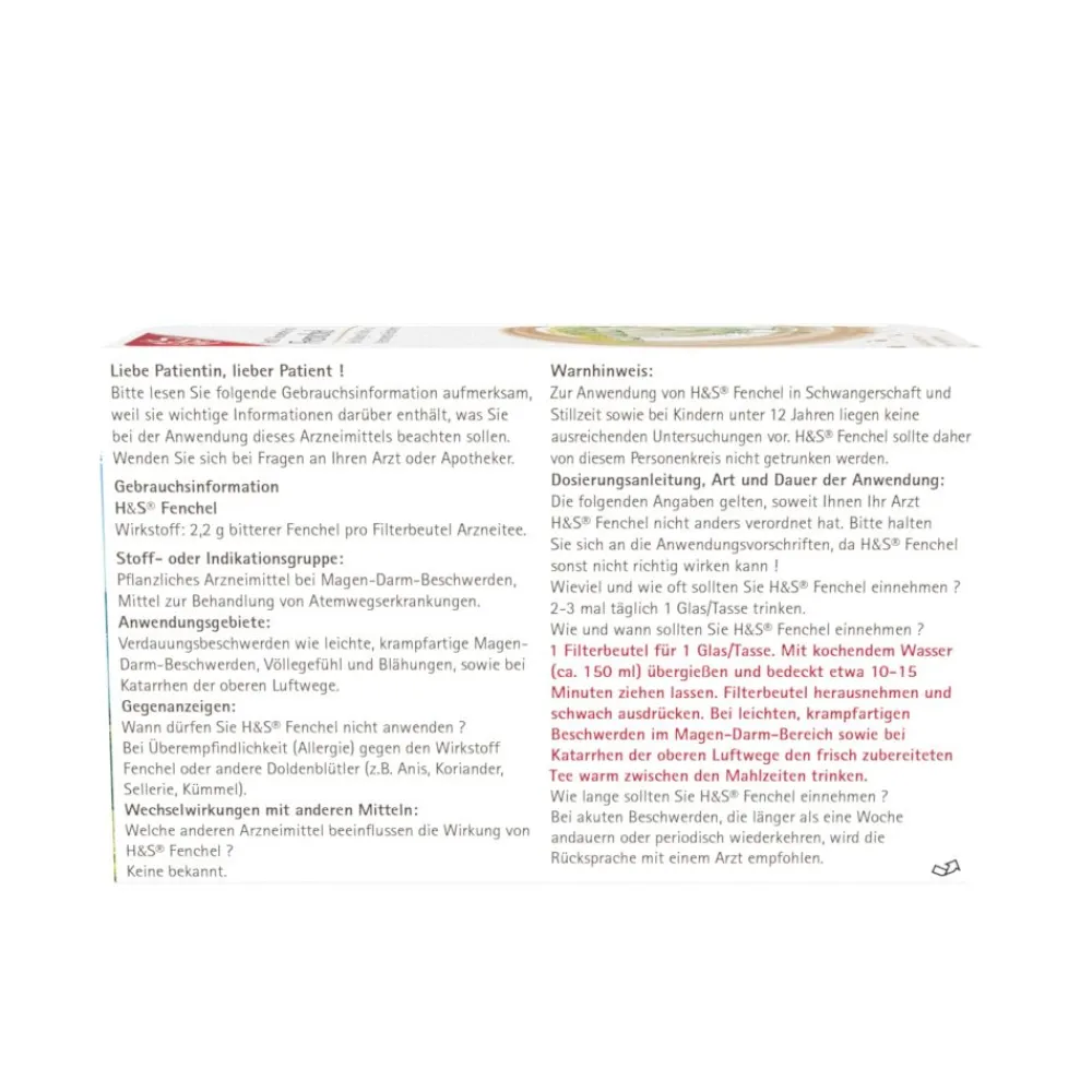 H&S Fencheltee Nr. 17|H&S Arzneitee New