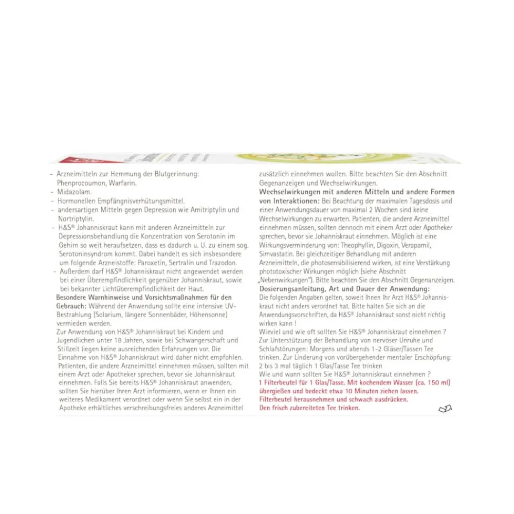 H&S Johanniskraut Nr. 20>H&S Arzneitee Discount
