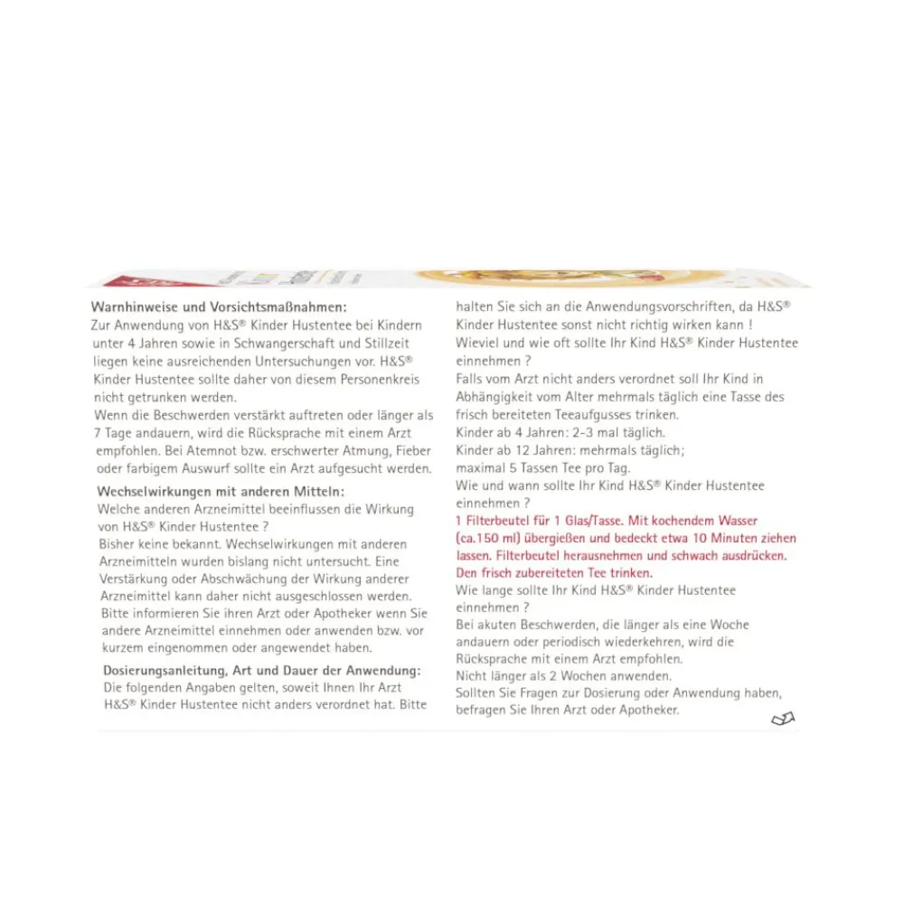 H&S® Kinder Hustentee|H&S Arzneitee Clearance