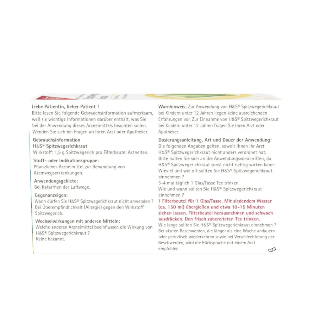 H&S Spitzwegerichkraut Nr. 30>H&S Arzneitee Clearance