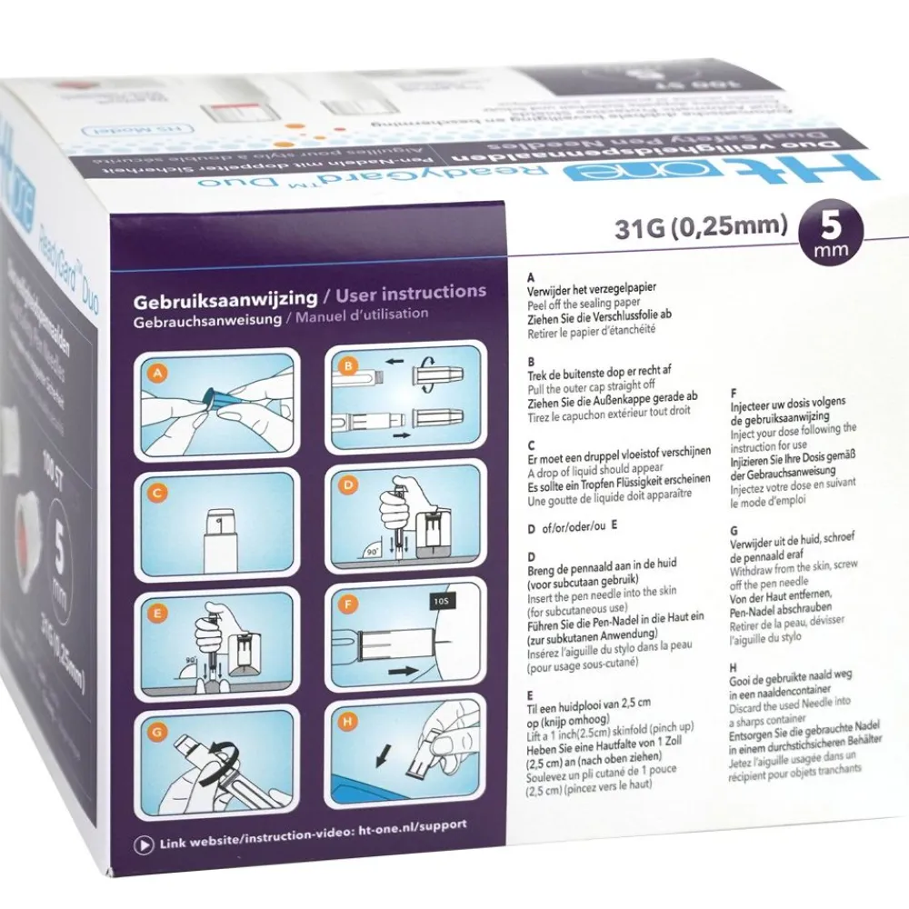 HT One ReadyGard Duo Sicherheitsnadeln 31G - 5mm|TESTER