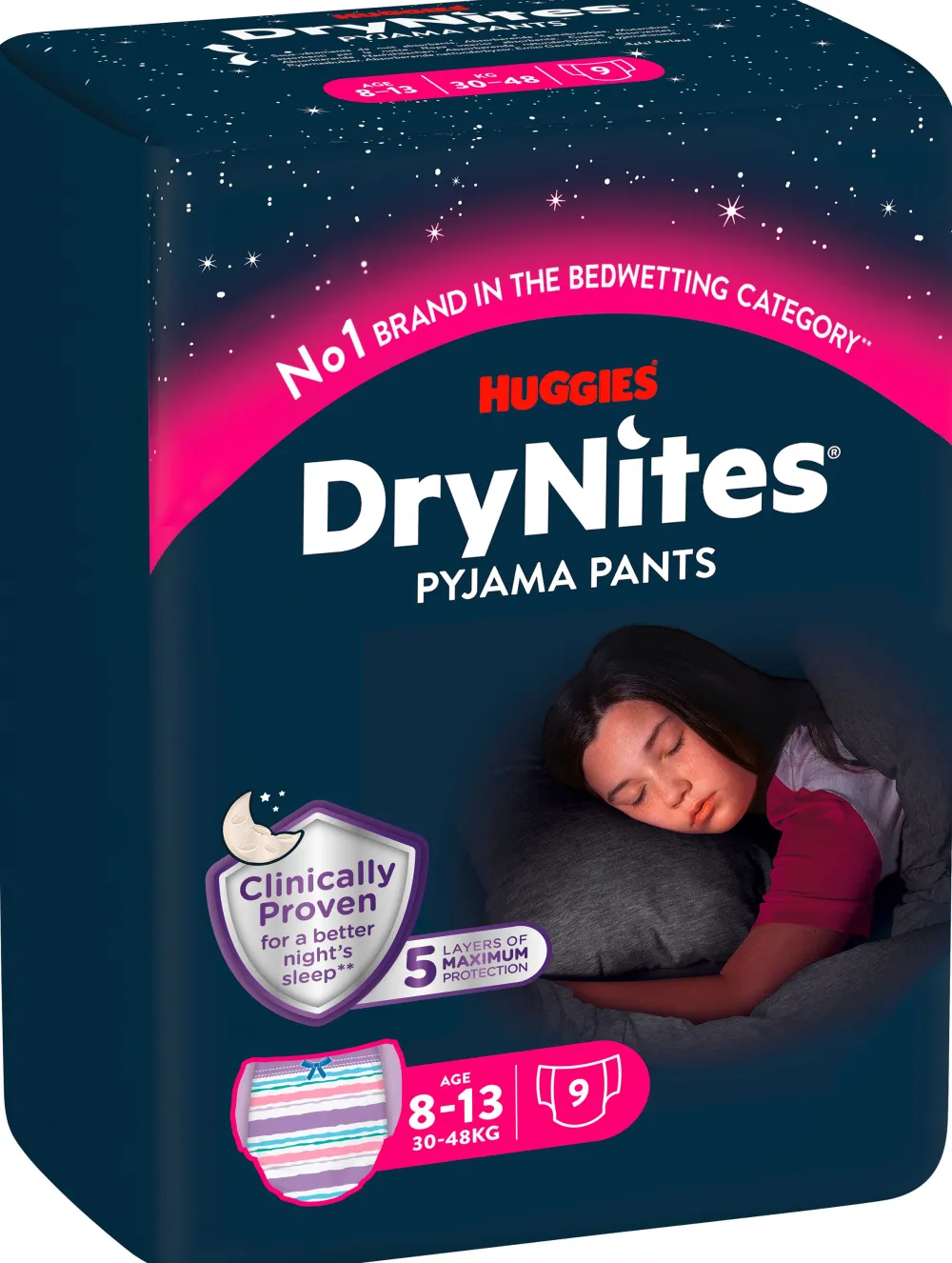 Huggies Windeln Windelhosen Mädchen 8-13 J (30-48 kg) Monatspack>DryNites Best