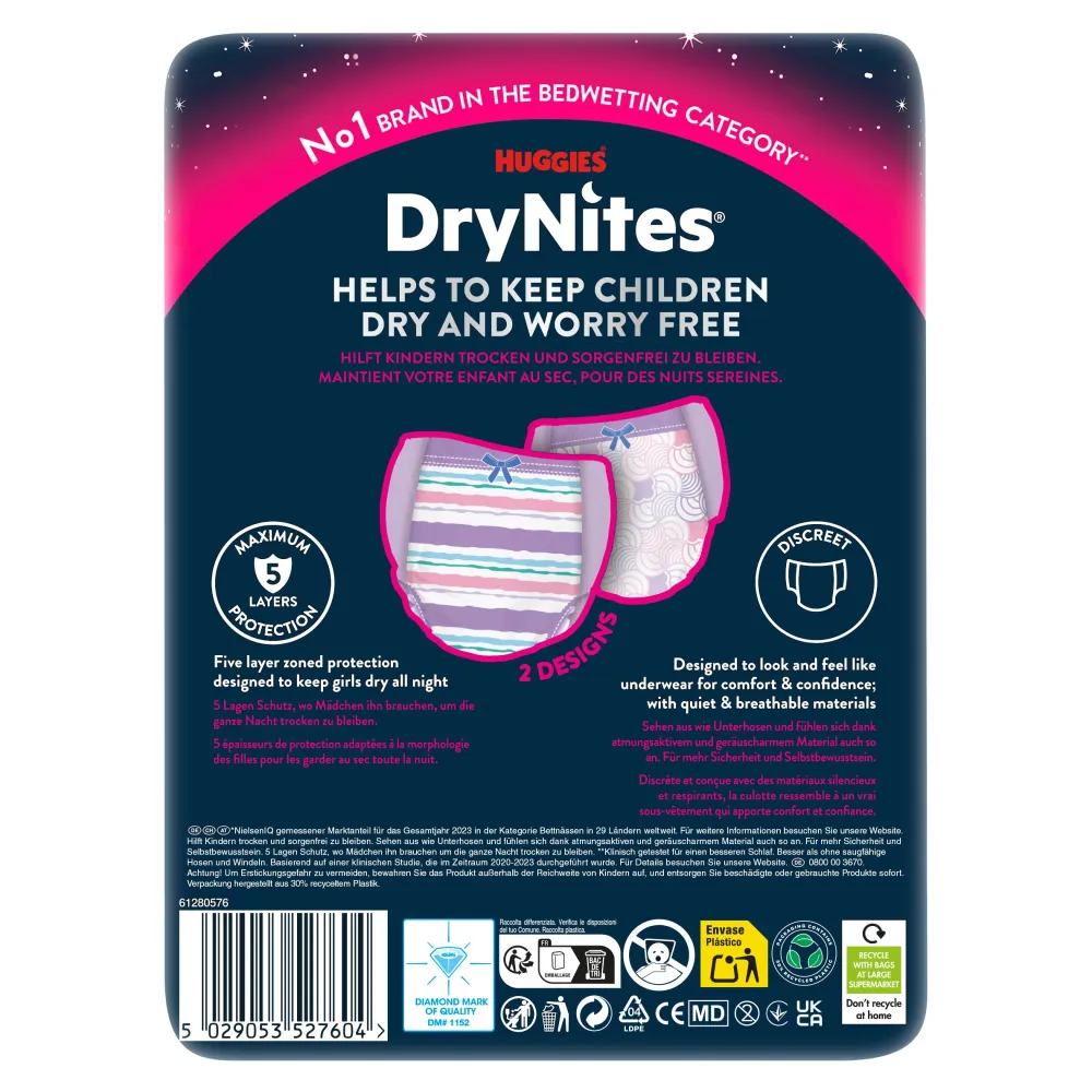 Huggies Windeln Windelhosen Mädchen 8-13 J (30-48 kg) Monatspack>DryNites Best