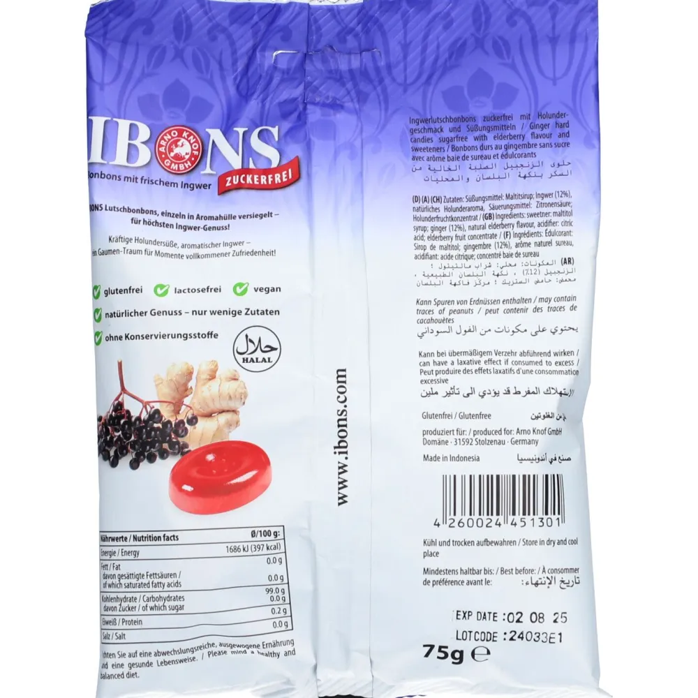 IBONS Ingwer Holunder ohne Zucker Tüte Lutschbonbons> Outlet