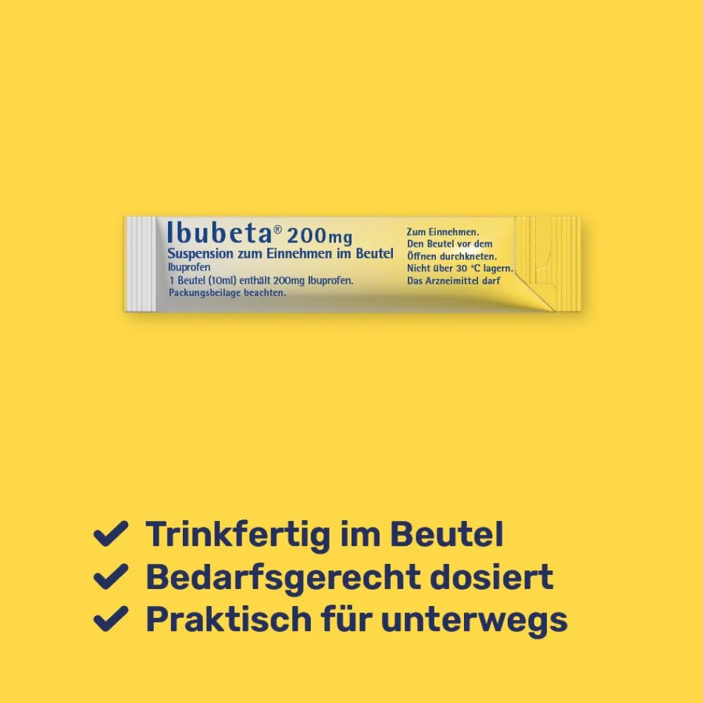 ® 200 mg Suspension zum Einnehmen im Beutel|Ibubeta Discount