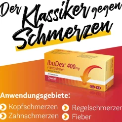 IbuDex® 200 mg, bei Kopfschmerzen, Zahnschmerzen und Fieber|