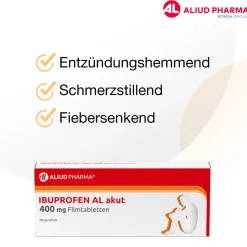 Ibuprofen AL akut 400 mg Filmtabletten bei akuten Schmerzen><noscript><img width=
