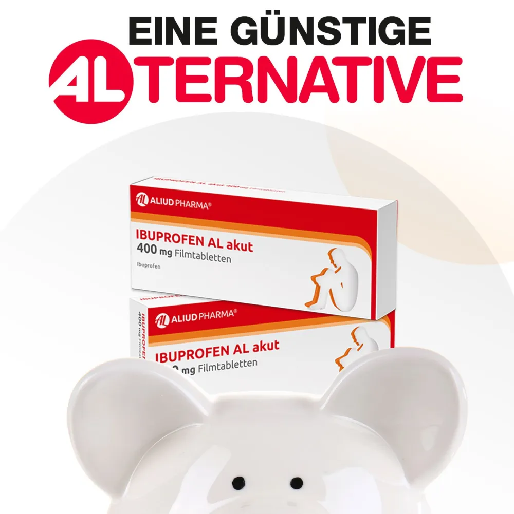 Ibuprofen AL akut 400 mg Filmtabletten bei akuten Schmerzen>Aliud Discount