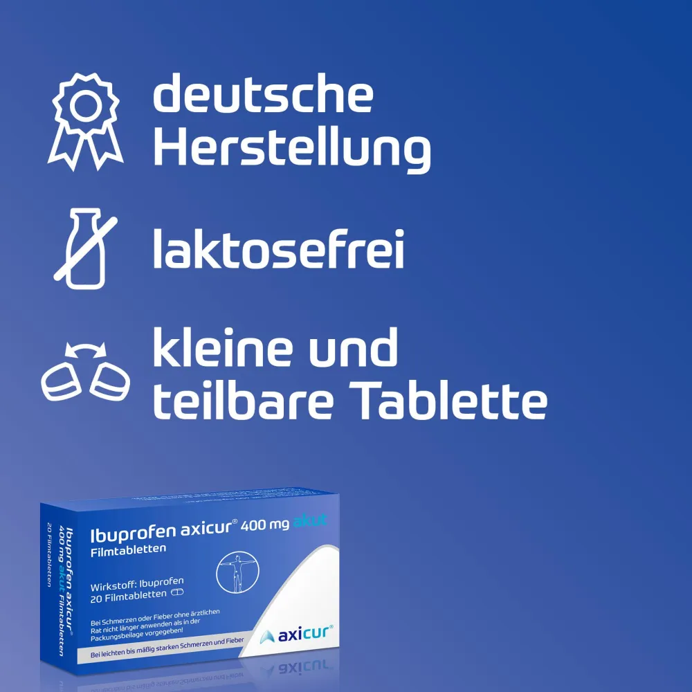 Ibuprofen axicur® 400 mg akut Filmtabletten> Best