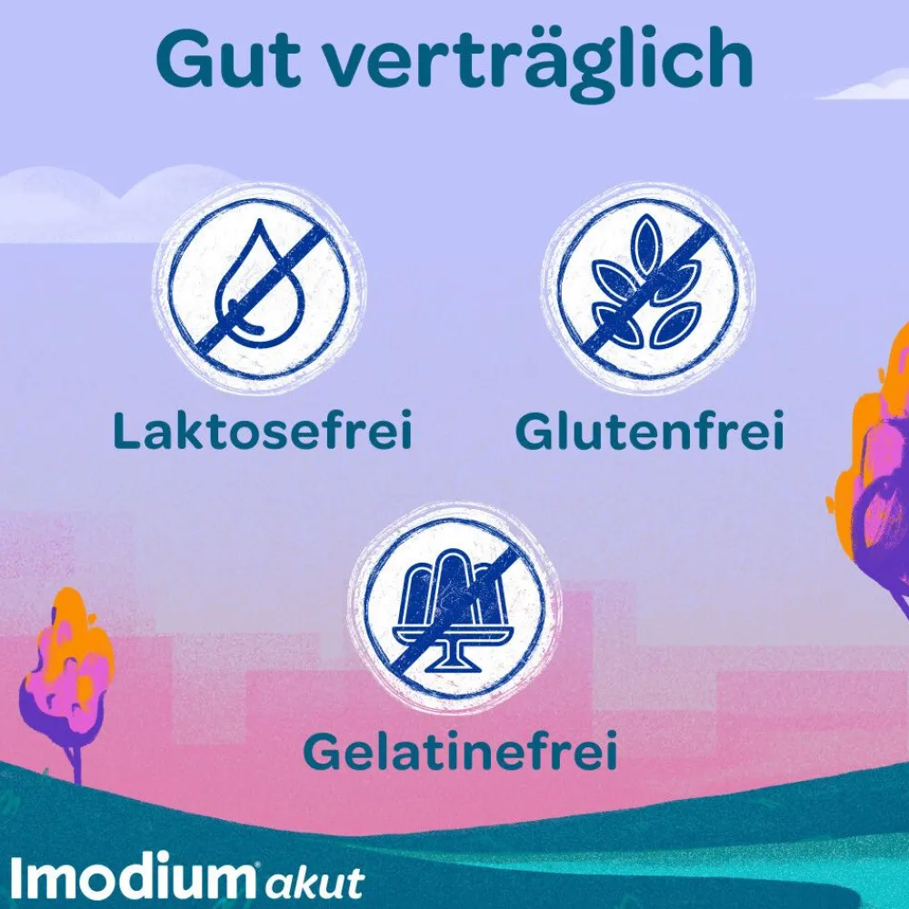Imodium® akut Duo - und Simeticon bei akutem Durchfall mit Blähungen & Krämpfen|Loperamid New