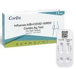 4 in 1 Kombi + Influenza A + B RSV Viren + Corona COVID-19 Schnelltest + BLT Desinfektionsgel|CorDx Best