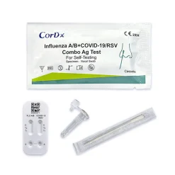 4 in 1 Kombi + Influenza A + B RSV Viren + Corona COVID-19 Schnelltest + BLT Desinfektionsgel|CorDx Best