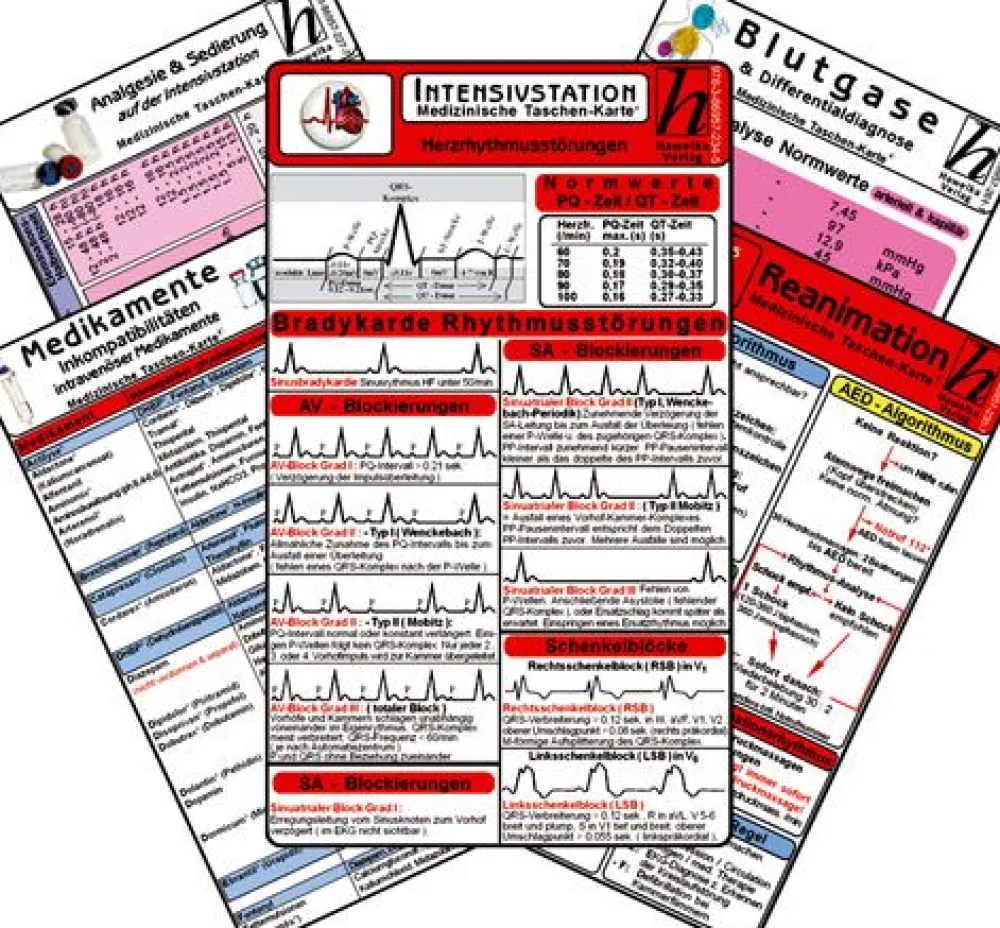 Intensiv-Station Karten-Set - Analgesie & Sedierung, Blutgase & Differentialdiagnose,| Online