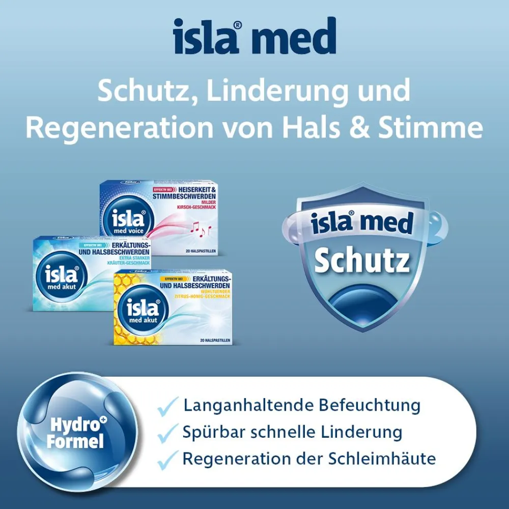 med voice Halspastillen bei Heiserkeit und Stimmbeschwerden>isla Hot
