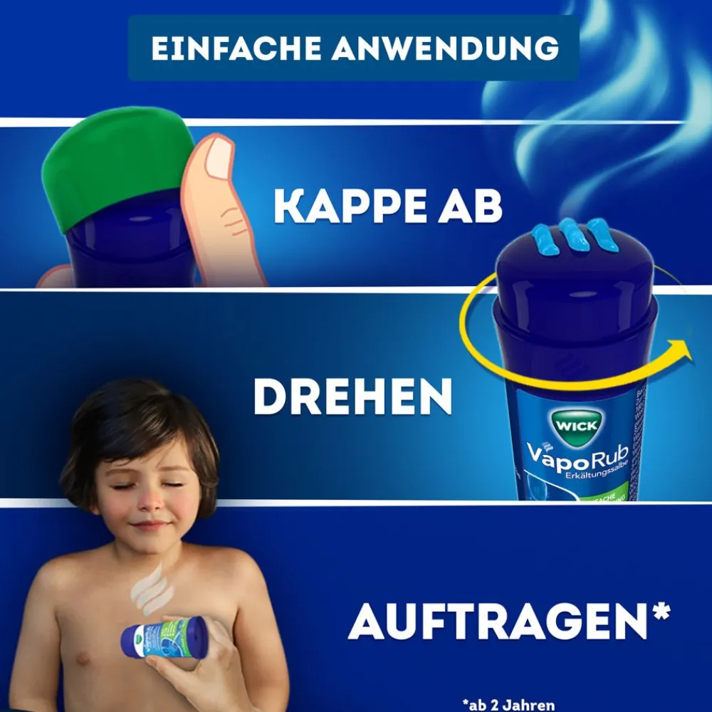 Jetzt NEU - WICK VapoRub Erkältungssalbe im Stick zur Linderung von 4 Erkältungssymptomen> Online
